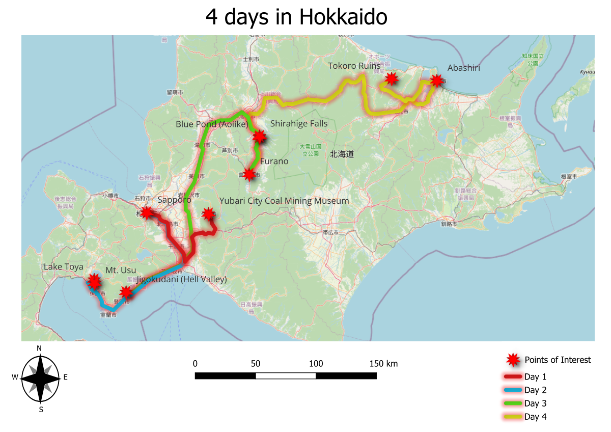 4-5 day itinerary for a trip to Hokkaido, Japan